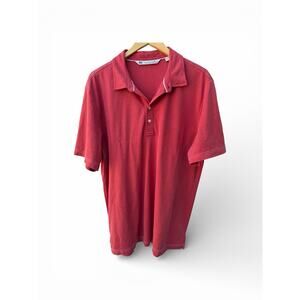 TravisMathew Polo Shirt Mens Large Red Golf Casual Performance Polo